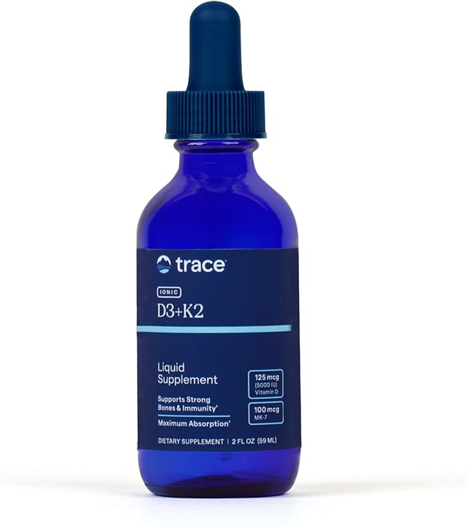 Trace Minerals Liquid Ionic Vitamin D3 + K2 Concentrated Supplement 2 fl. oz