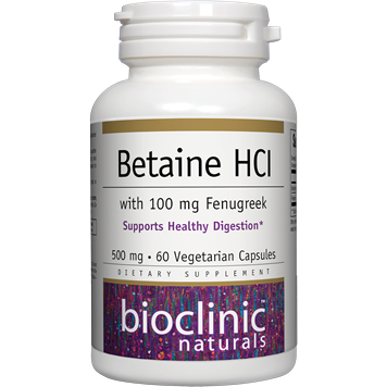Bioclinic Naturals Betaine HCL w/ Fenugreek Digestive Supplement 60 Vegcaps - VitaBuy