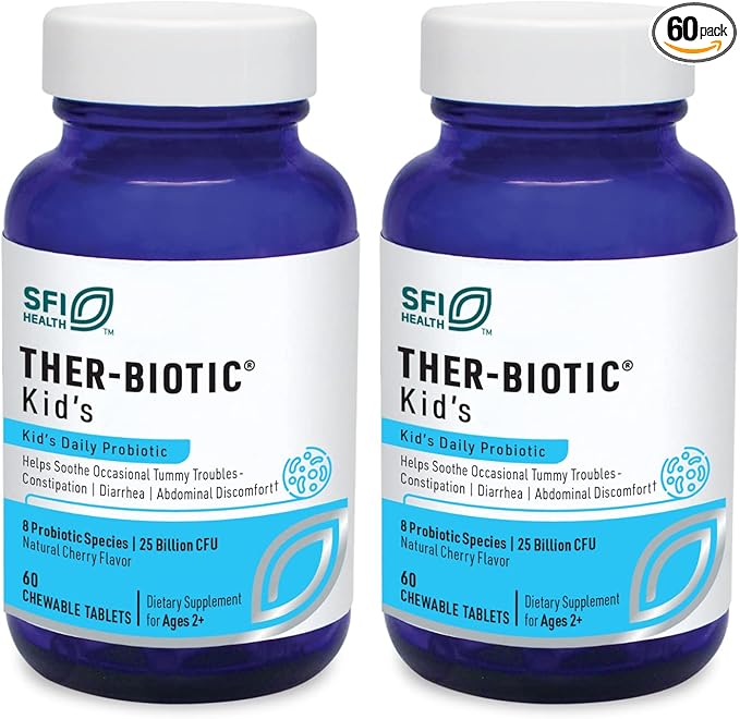 SFI Health Ther-Biotic Kids Chewable Probiotic 25 Billion CFU 60 Count
