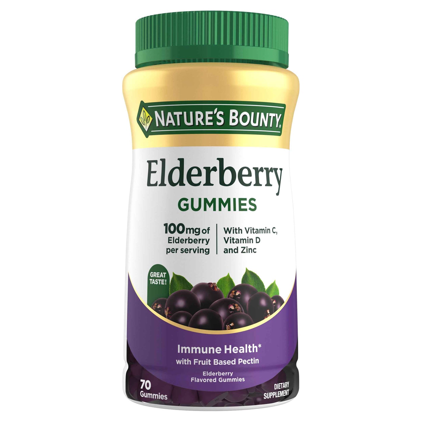 Nature's Bounty Elderberry Gummies, , Supports Immune Health - 70 Gummies