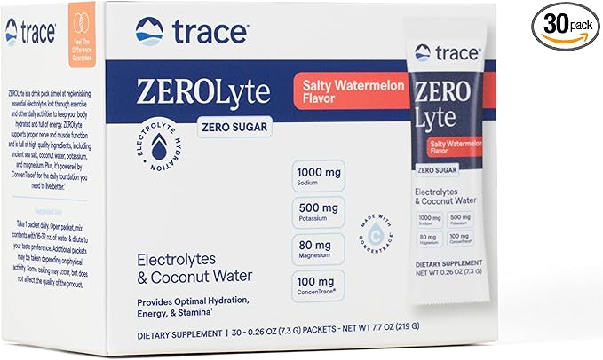 Trace Minerals ZeroLyte Electrolyte Drink Mix 30 Packets Sugar Free