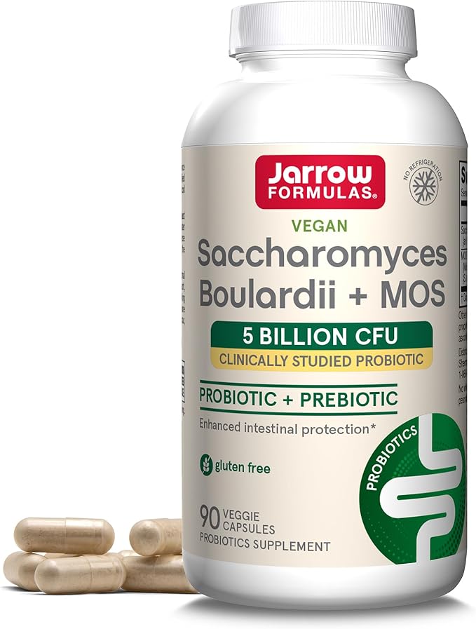 Jarrow Formulas Saccharomyces Boulardii + MOS Probiotic Capsules 5 Billion CFU