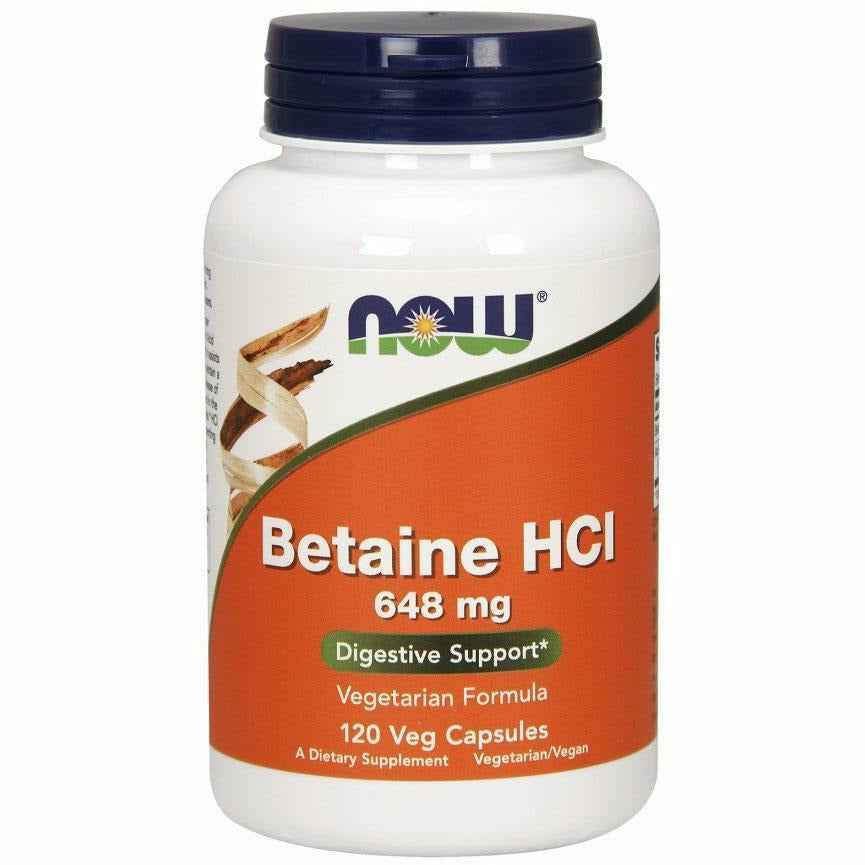 NOW Betaine HCl 648 mg Digestive Supplement 120 Capsules