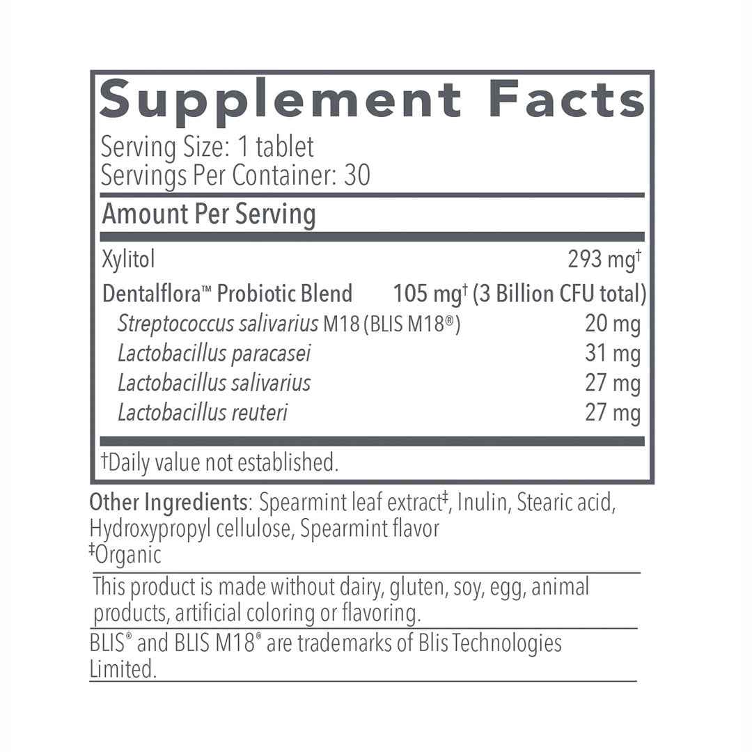 Biocidin Botanicals Dentalflora Oral Probiotic Tablets 30 Count