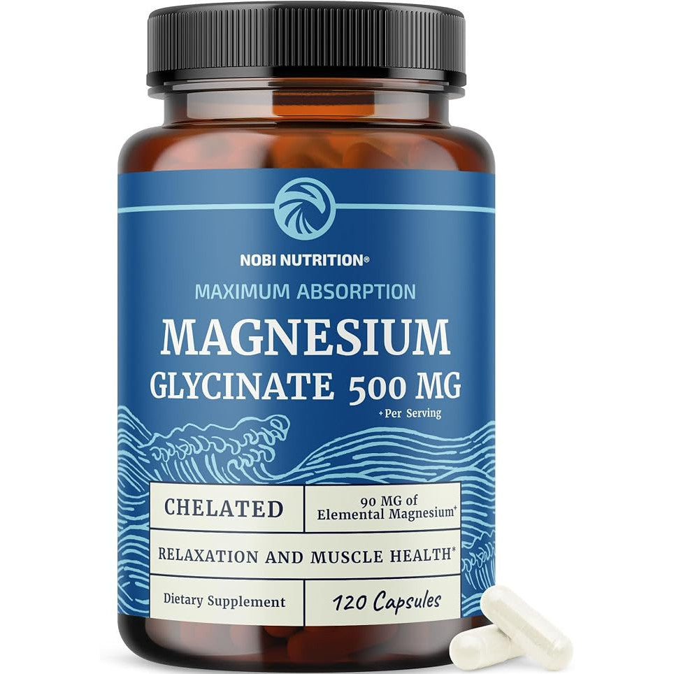 Nobi Nutrition Magnesium Glycinate Supplement High Absorption Chelated