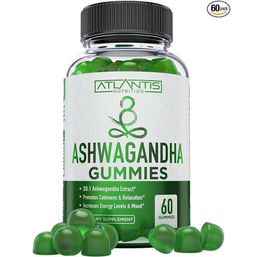 Atlantis Nutrition Ashwagandha Calm Mood Support Cherry Gummies 60 Count