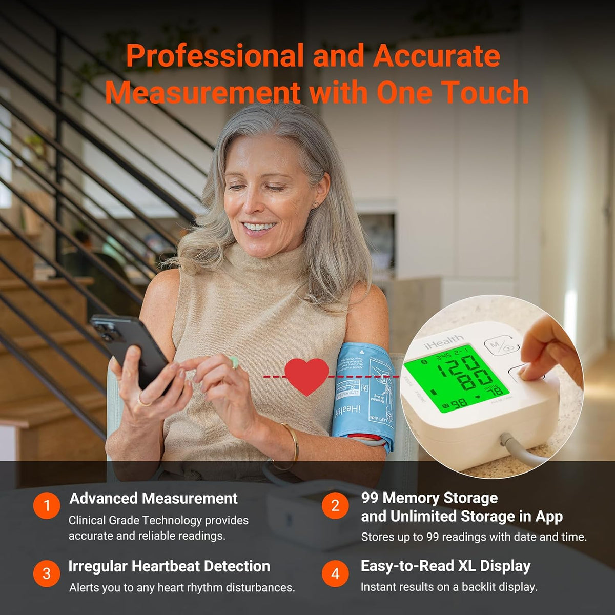 iHealth Track Smart Upper Arm Blood Pressure Monitor