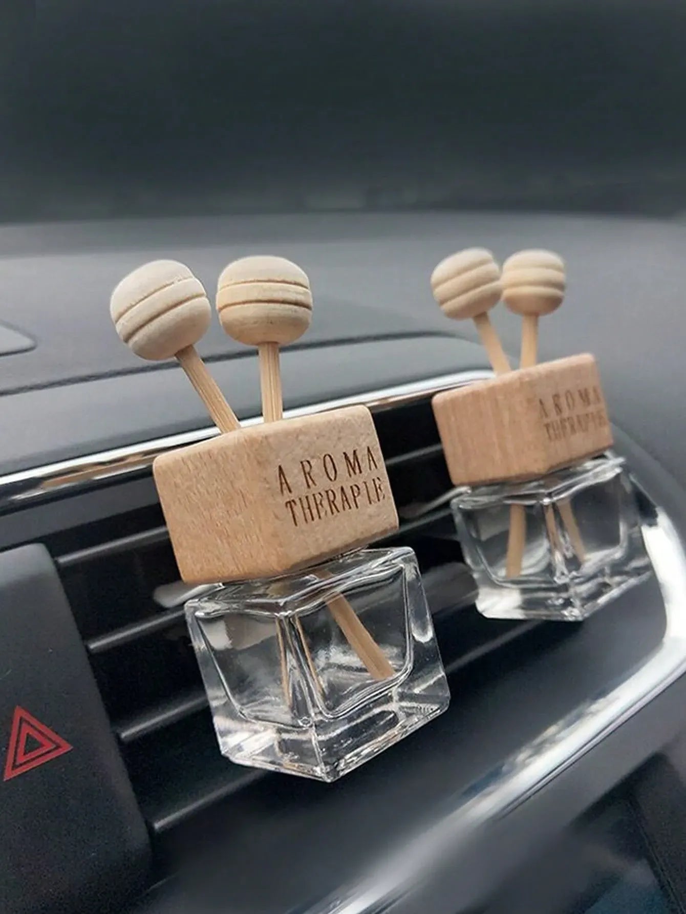 2pcs Glass Car Air Vent Clip Air Freshener Bottle, Small & Cute - Only Bottle w/o Fragrance