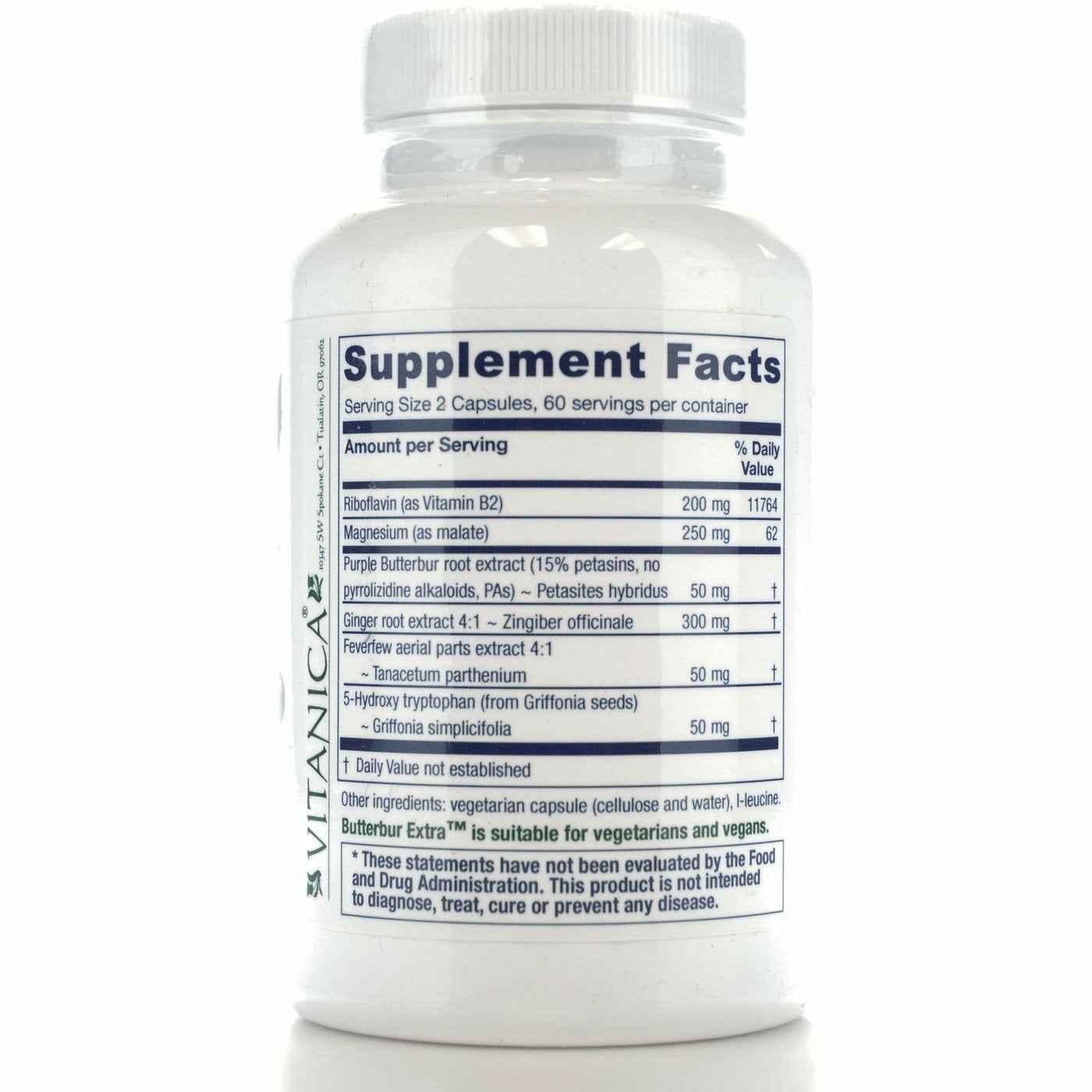 Vitanica Butterbur Extra Allergy Relief Supplement 120 Capsules