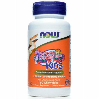 NOW BerryDophilus Probiotic 60 Chewable Tablets Berry Flavor - VitaBuy