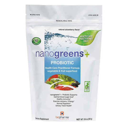 nanogreens10+ Probiotic Strawberry 10.6 oz by BioPharma Scientific