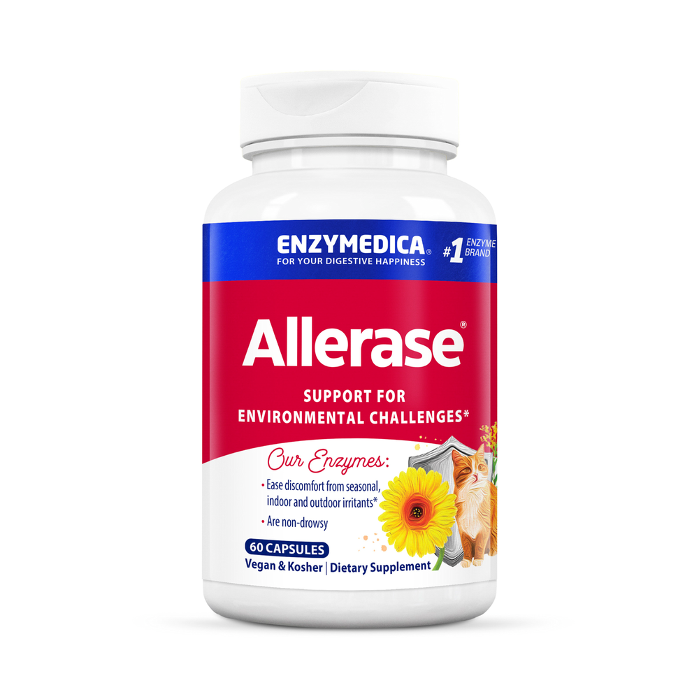 Enzymedica Allerase Enzyme Supplement for Respiratory Support 60 Capsules