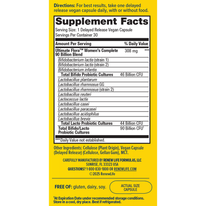 Renew Life Ultimate Flora Women's Care 90 Billion 30 Capsules - VitaBuy