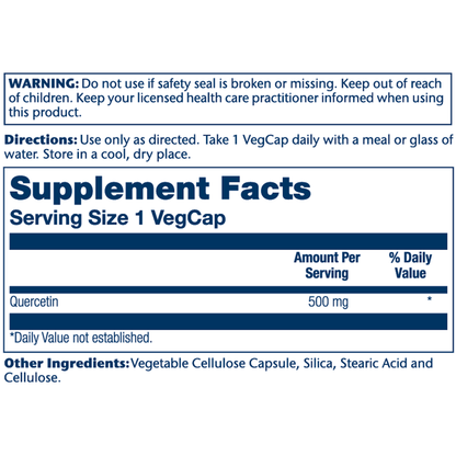 Solaray Quercetin 500 mg Dietary Supplement 90 Vegcaps - VitaBuy