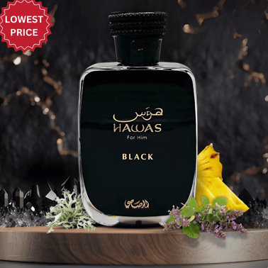 Rasasi Hawas Unisex Perfume Glass Bottle 100ml Black and Red Edition