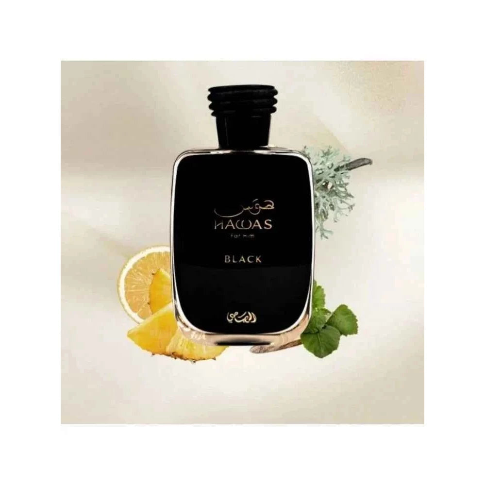 Rasasi Hawas Unisex Perfume Glass Bottle 100ml Black and Red Edition