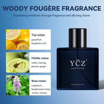 YCZ Midnight Marine Man Eau De Parfum,1.7oz(50ml).Long Lasting EDP Men. Making Lt The - VitaBuy
