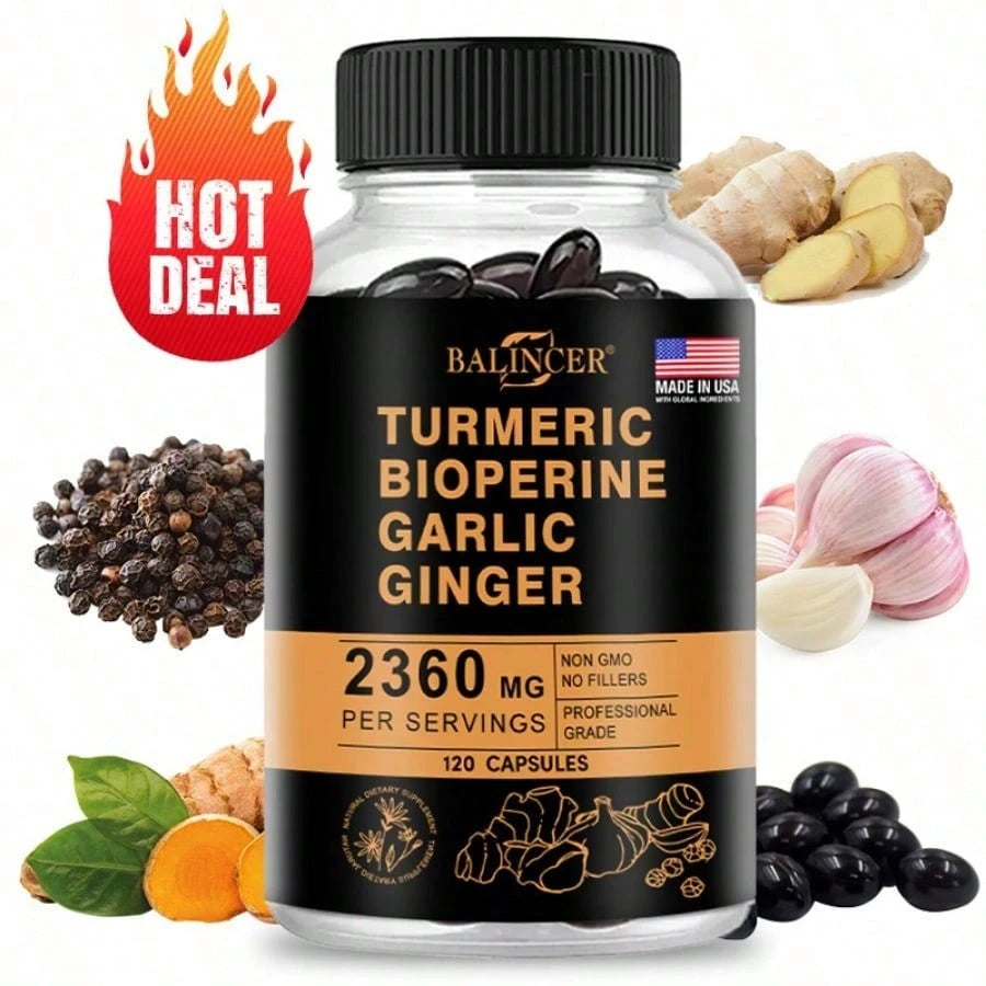 2600mg Turmeric Supplement with Bioperine - 120 Softgels - VitaBuy