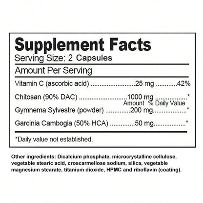 Appetite Control Supplement - Vitamin C & Garcinia - 120 Capsules - VitaBuy