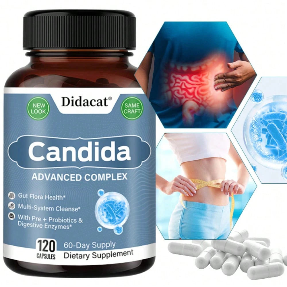 Candida Complex 120 Capsules - Probiotics & Prebiotics Gut Support - VitaBuy