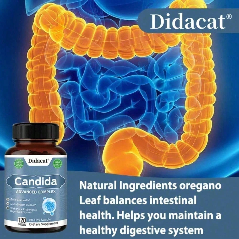 Candida Complex 120 Capsules - Probiotics & Prebiotics Gut Support - VitaBuy