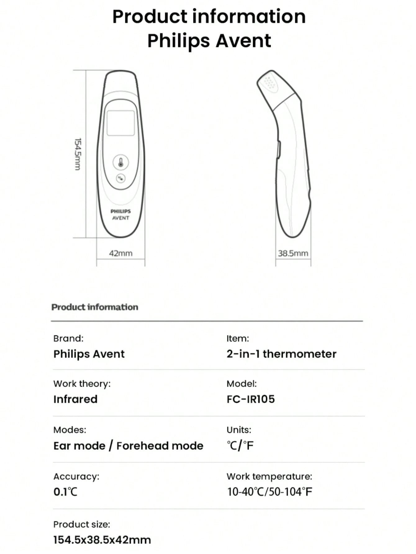 PHILIPS 2-In-1 Thermometer