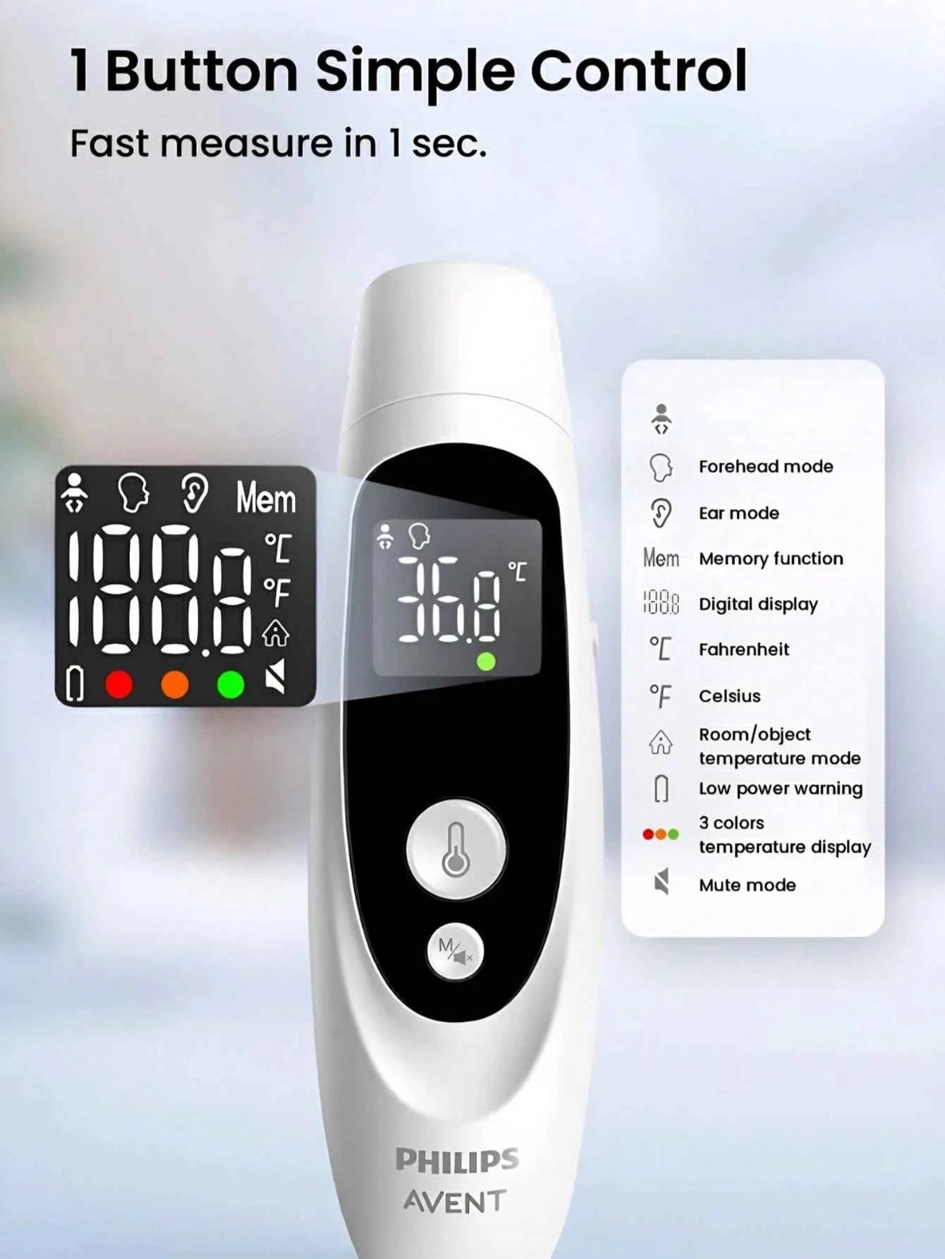 PHILIPS 2-In-1 Thermometer