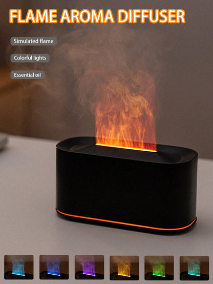 SHEIN Flame Simulation Aroma Diffuser With 7-Color Night Light