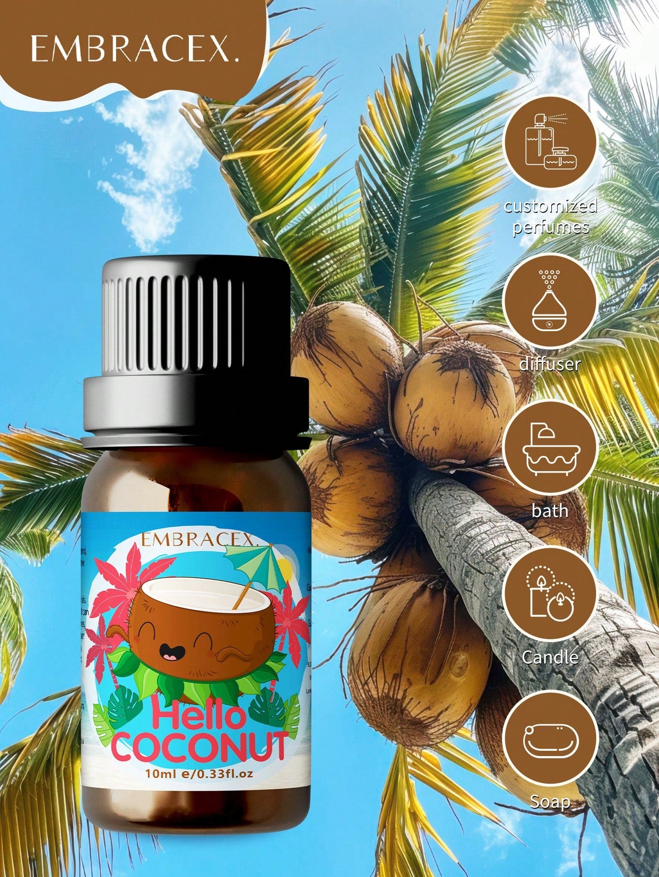 EMBRACEX. 10ml Chocolate Fragrance Oil Aromatherapy Scent