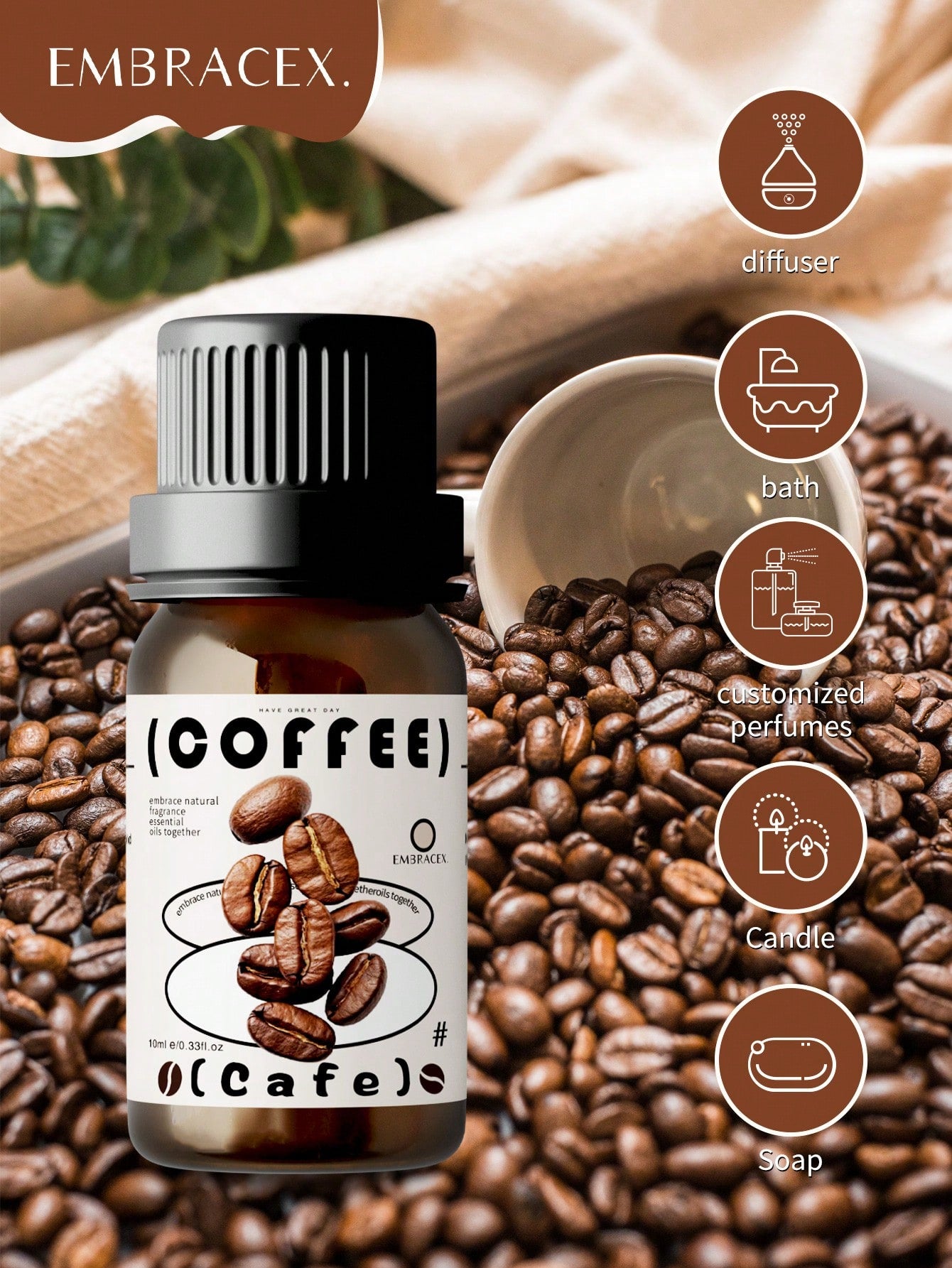 EMBRACEX. 10ml Chocolate Fragrance Oil Aromatherapy Scent