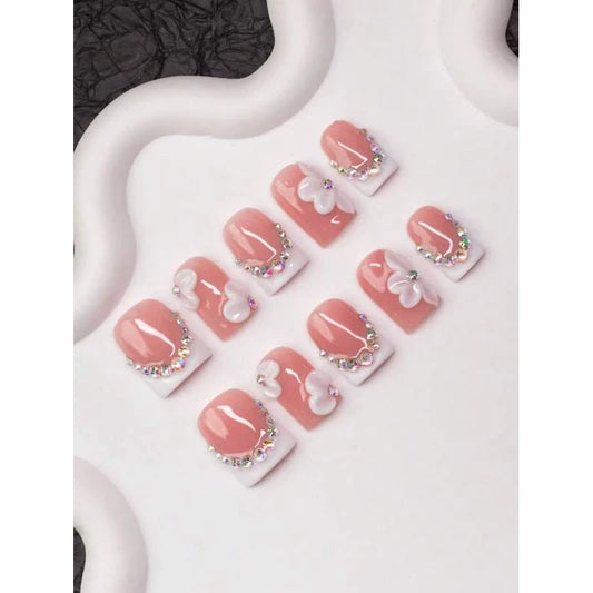 10pcs Square Shaped Handmade Nail Tips, Y2K Baddie Style - VitaBuy