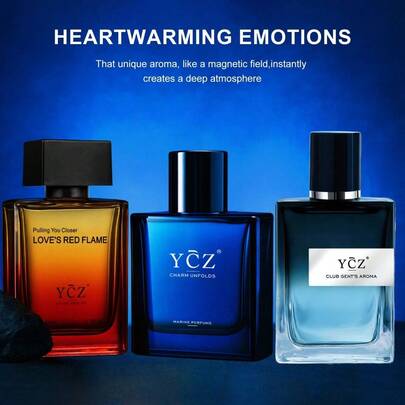 Pack Of 3, YCZ Men's Wild Perfume, Ocean Perfume, 1.7 Fl Oz/1 Pack, Citrus + Spicy Woody - VitaBuy