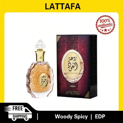 Lattafa Rouat Al Oud Unisex Eau De Parfum Spray 100ml Spicy Woody Fragrance Men's Perfume - VitaBuy