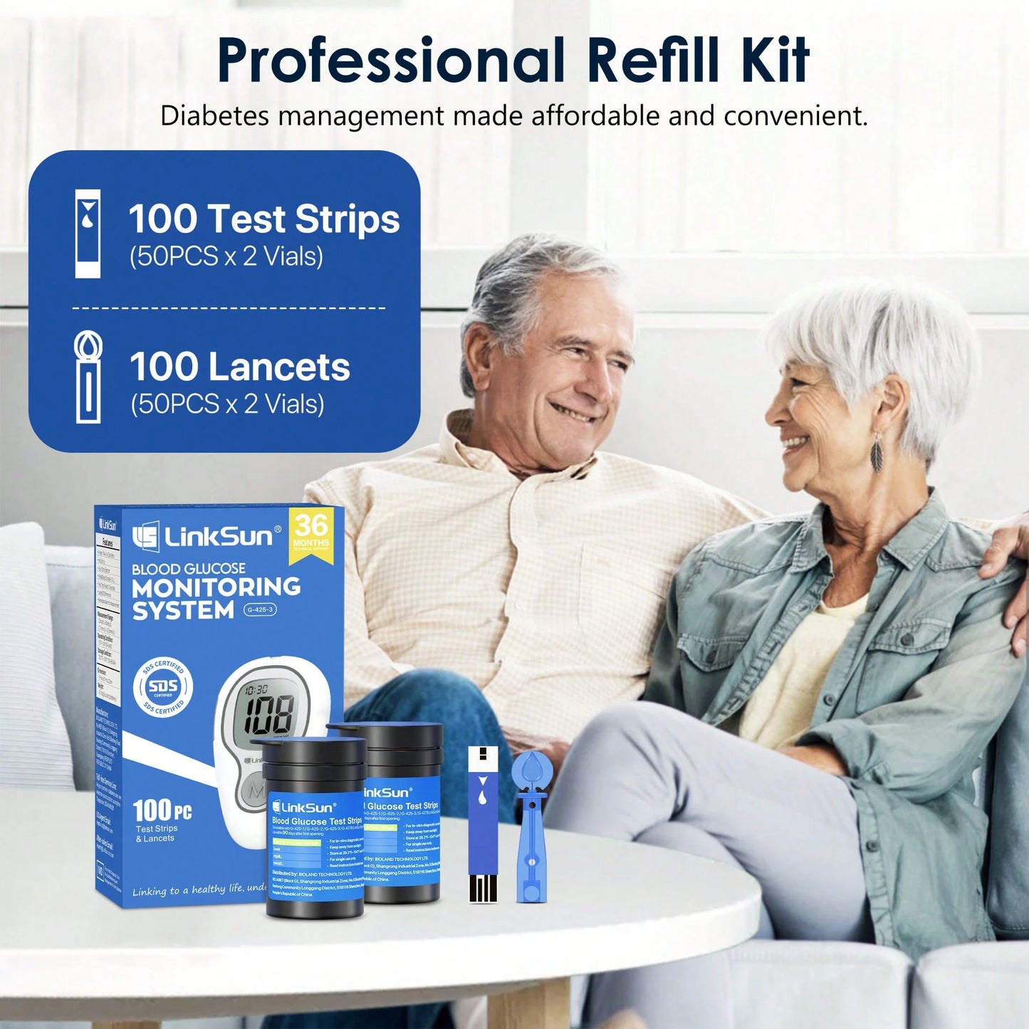 LinkSun G-425-3 Blood Glucose Monitor Kit
