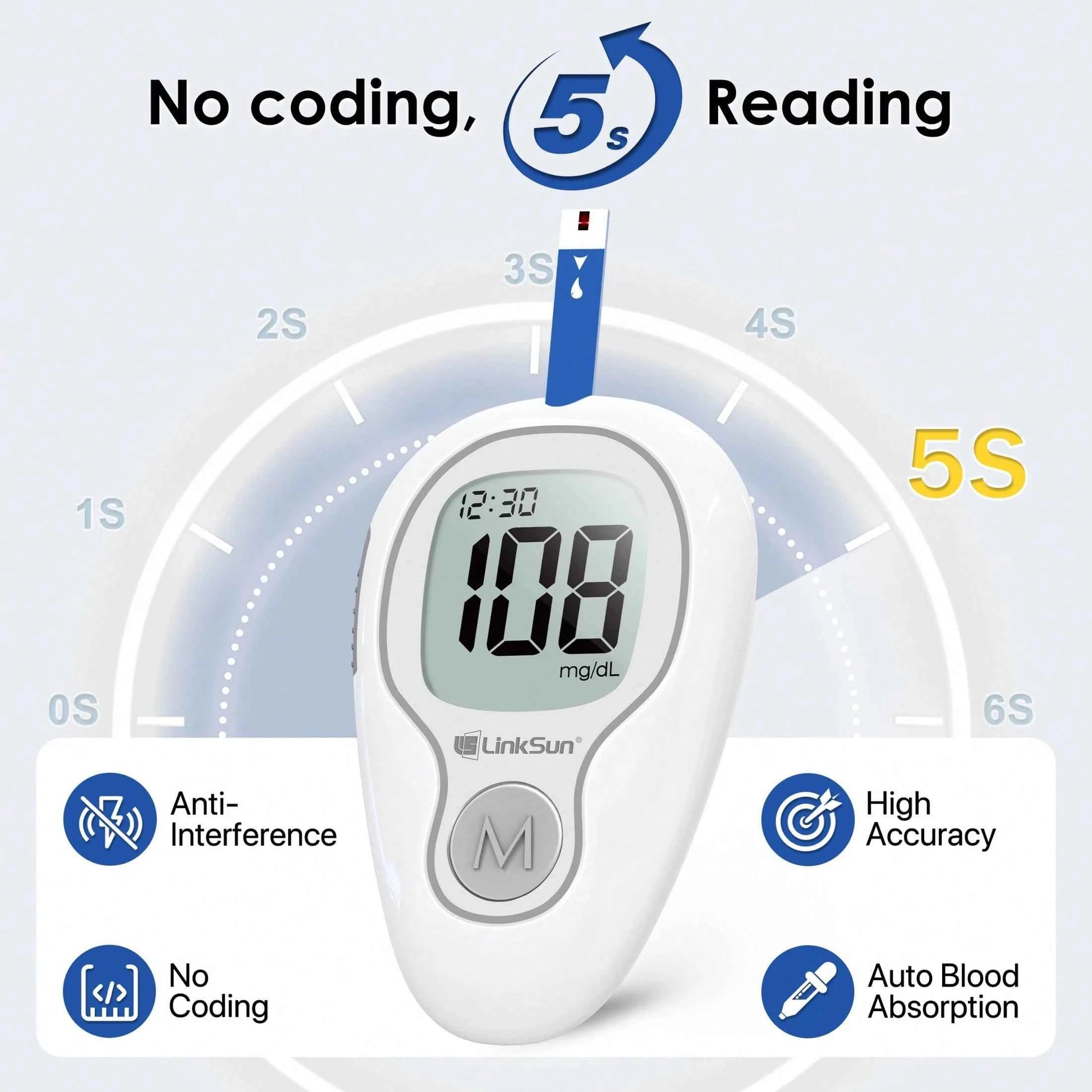 LinkSun G-425-3 Blood Glucose Monitor Kit