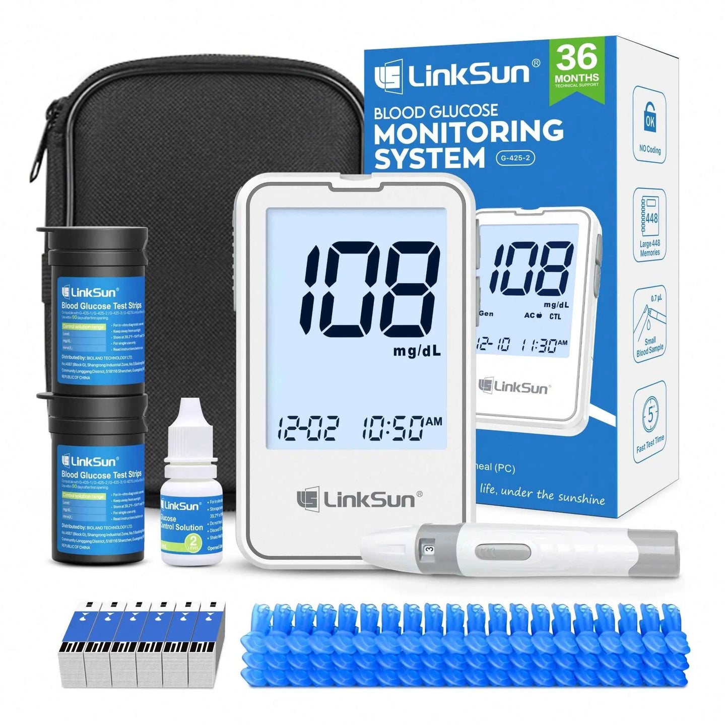 LinkSun G-425-2 Blood Glucose Monitor Kit