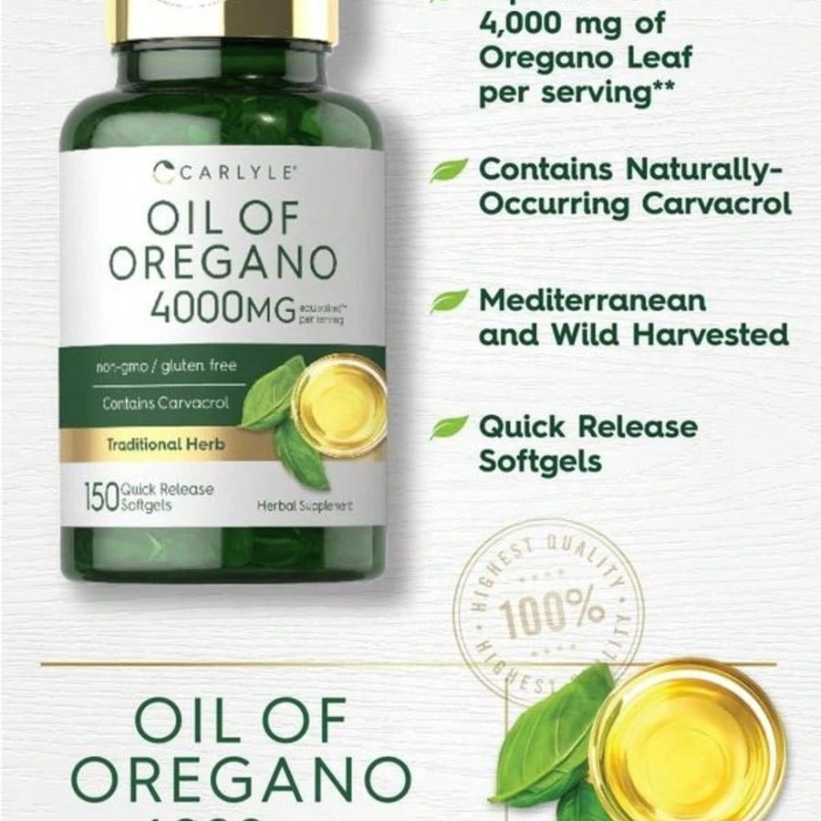 Carlyle Oregano Oil 4000mg - 150 Softgels Non-GMO - VitaBuy