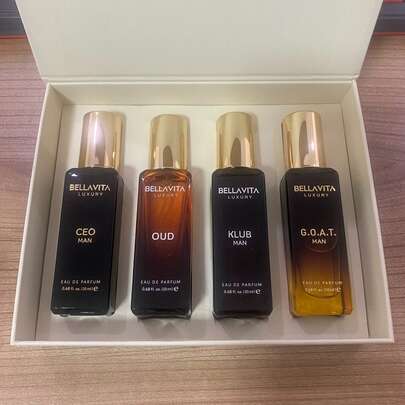 BellaVita Luxury Men Perfume Gift Set 4x20ml CEO Man OUD KLUB Man G.O.A.T. Man EDP Long - VitaBuy