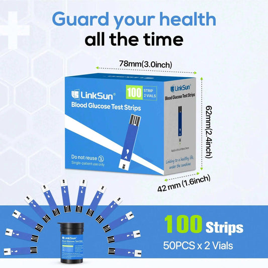 Linksun Diabetic Blood Test Strips - 100 Count