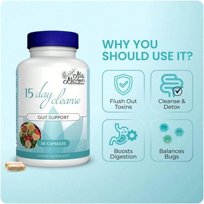 Mila Miamor 15 Day Cleanse - Gut and Colon Support 30 Capsules - VitaBuy