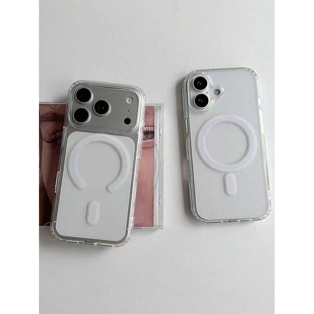 Clear Transparent Magnetic Charging Phone Case for iPhone