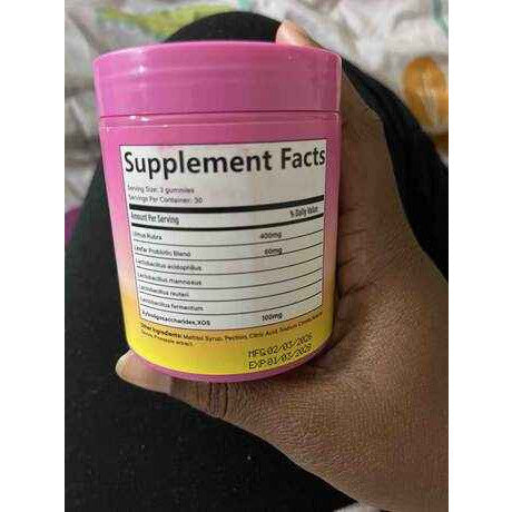 LEEFAR Probiotic Gummies with Slippery Elm 60 Count Pineapple