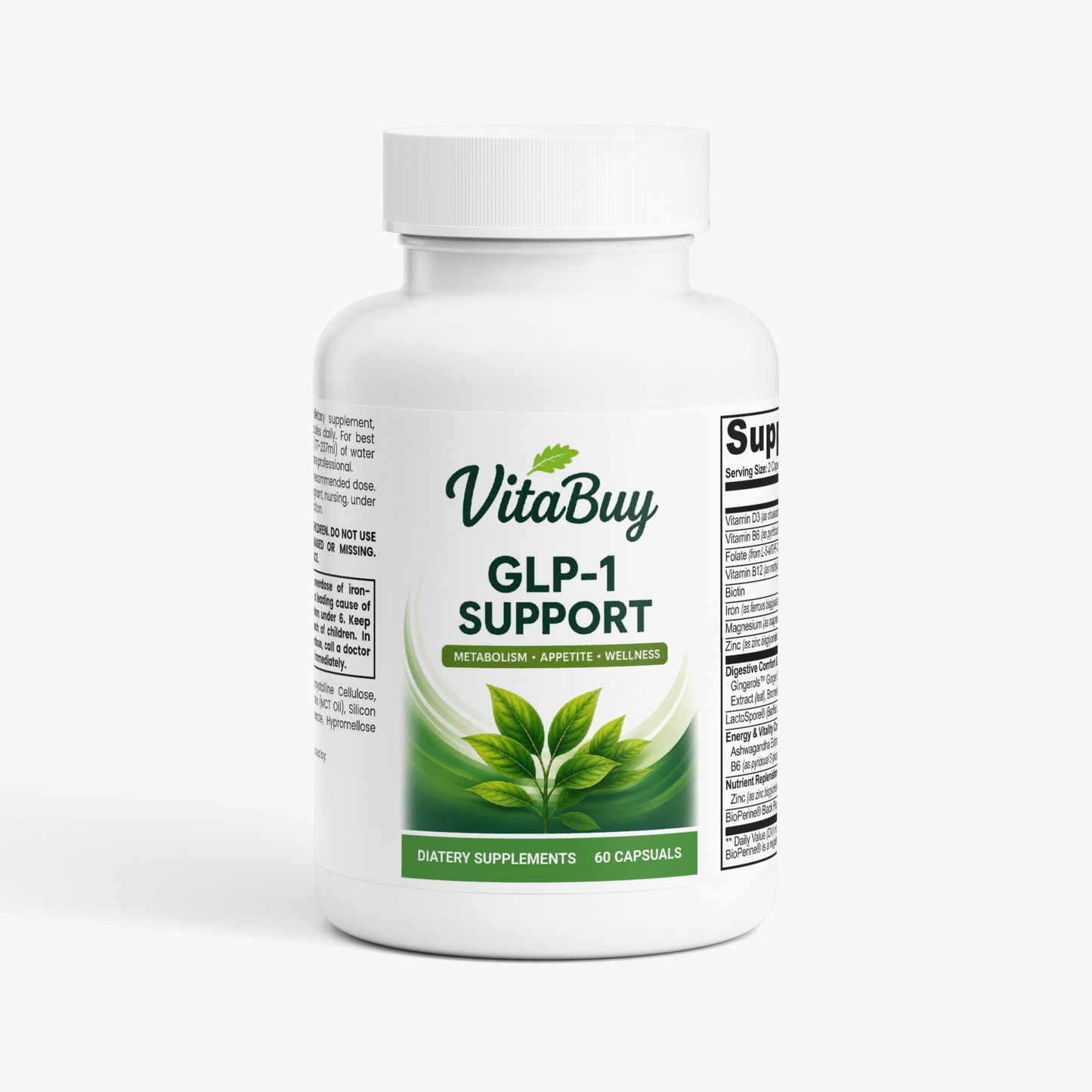 GLP-1 Support, Elevate Your Wellness with Digestive Comfort and Metabolic Support – 60 Capsules for Balanced Health