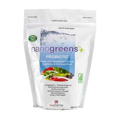 nanogreens10+ probiotic Green Apple 10.6 oz by BioPharma Scientific