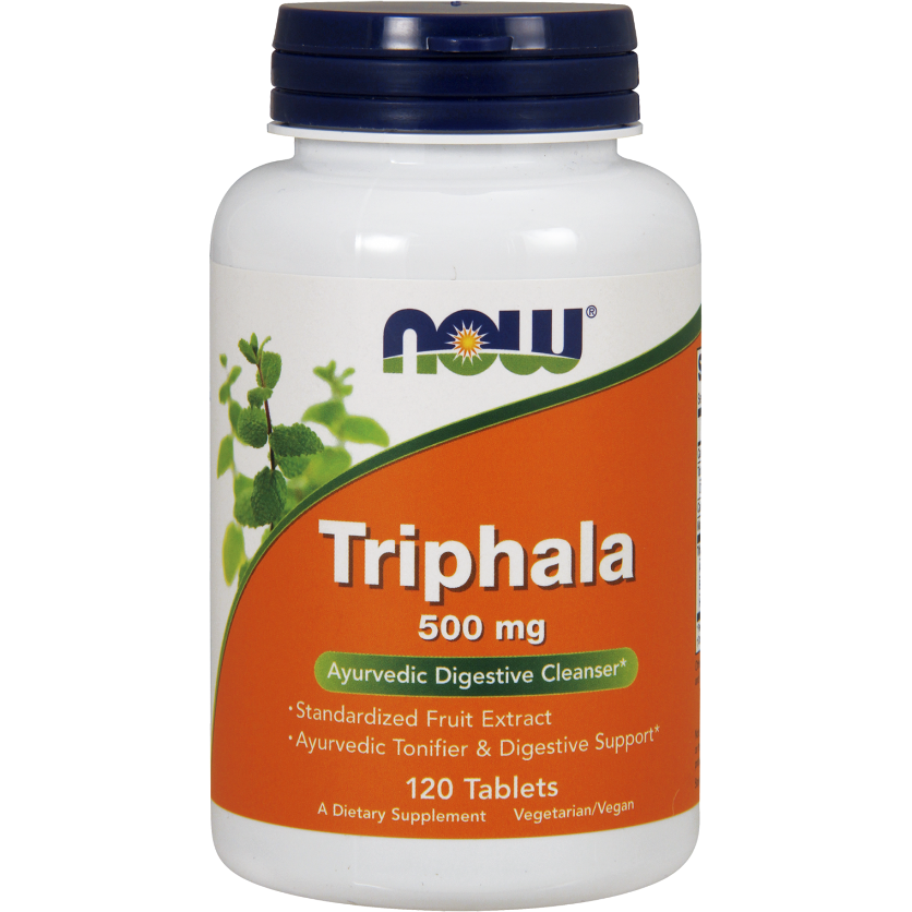 NOW Triphala 500mg Digestive Support Supplement 120 Tablets - VitaBuy
