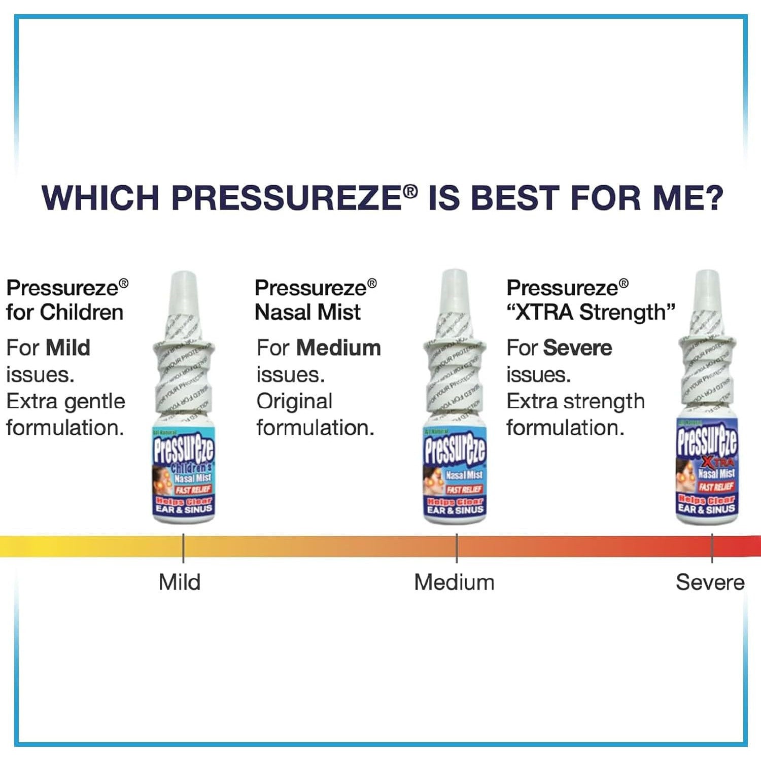 Pressureze Xtra Natural Preservative Free Nasal Spray for Severe Sinus Congestion