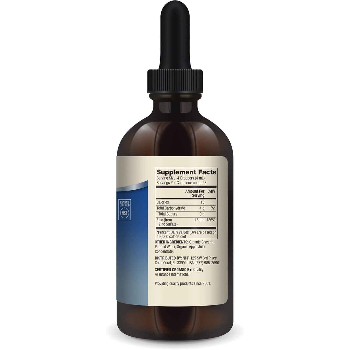 Dr. Mercola Liquid Zinc Drops 15 Mg Organic USDA