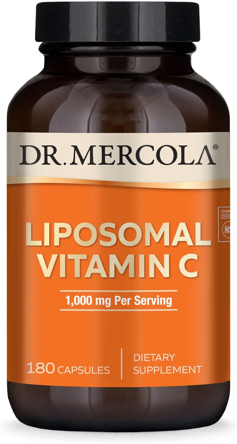 Dr. Mercola Liposomal Vitamin C 1,000 mg Bioavailable 180 Capsules