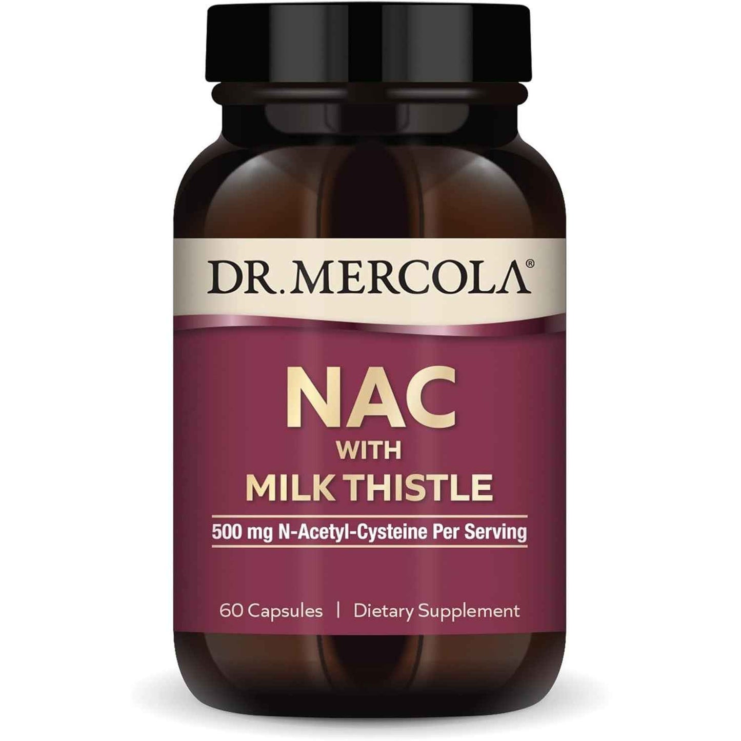 Dr. Mercola NAC with Milk Thistle Supplement Antioxidants Detox Support 500mg