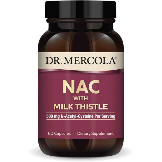 Dr. Mercola NAC with Milk Thistle Supplement Antioxidants Detox Support 500mg